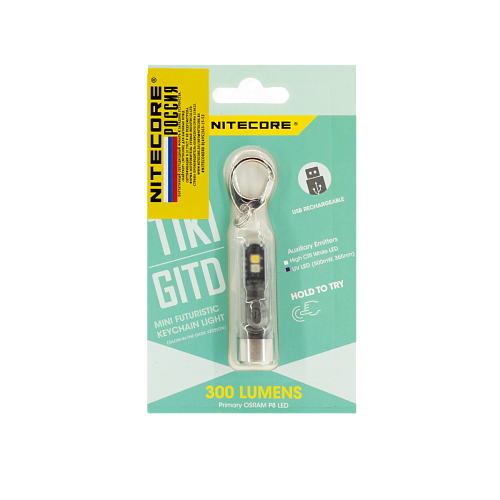 7 Фонарь-брелок TIKI GITD GREEN 